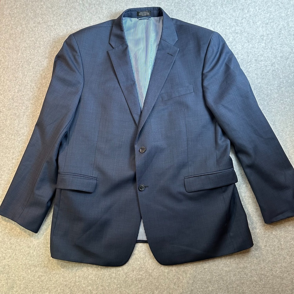 Tommy Hilfiger Mens 46R Navy Blue Blazer Sport Coat 100% Worsted Wool Mexico